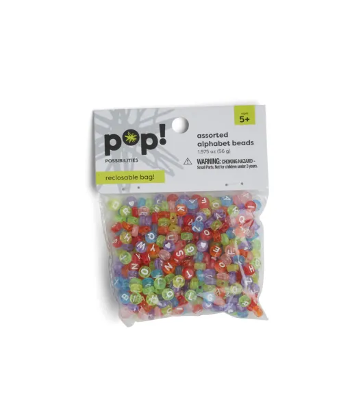 POP! Possibilities 10mm Round Translucent Glitter Beads - Alphabet by POP!