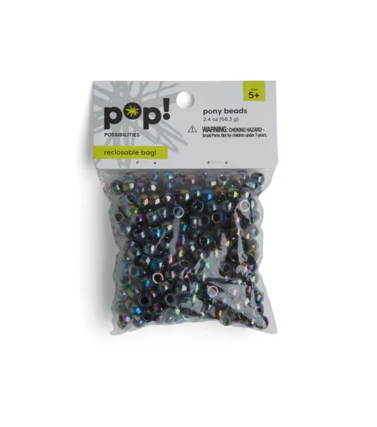 POP! Possibilities 8mm Pony Beads - Iridescent Black by POP!