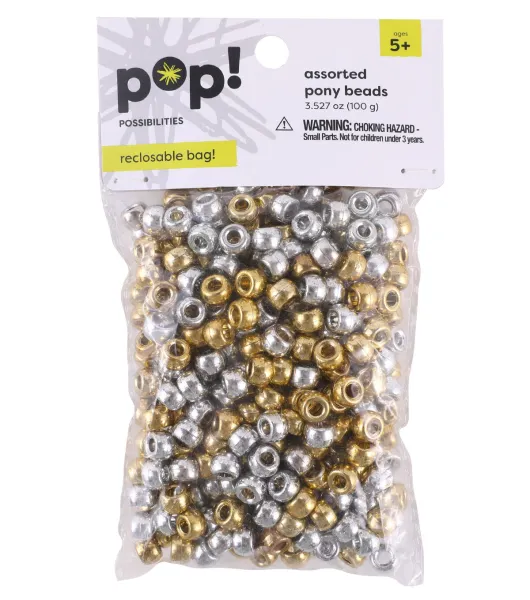 POP! Possibilities 8mm Pony Beads - Iridescent Black by POP!