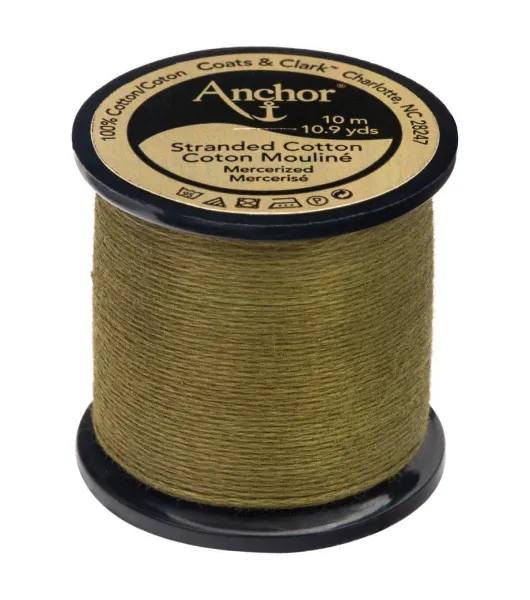 Anchor Metallic Hand Embroidery Thread, Brown