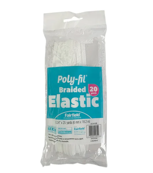 Poly-Fil 6MM Spandex Braided Elastic 20 yards by Fairfield