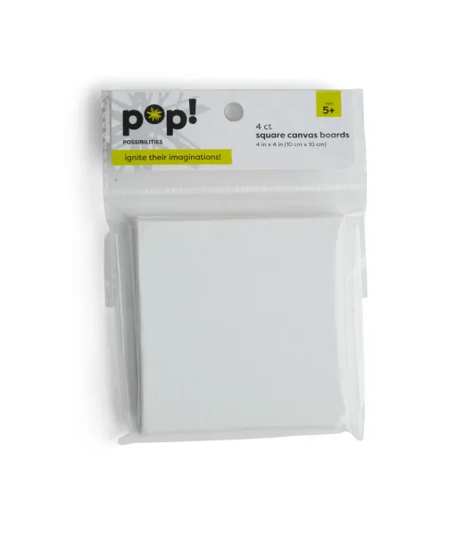 POP! Possibilities 4 pk Small Square Shaped Canvas Panel Boards by POP!