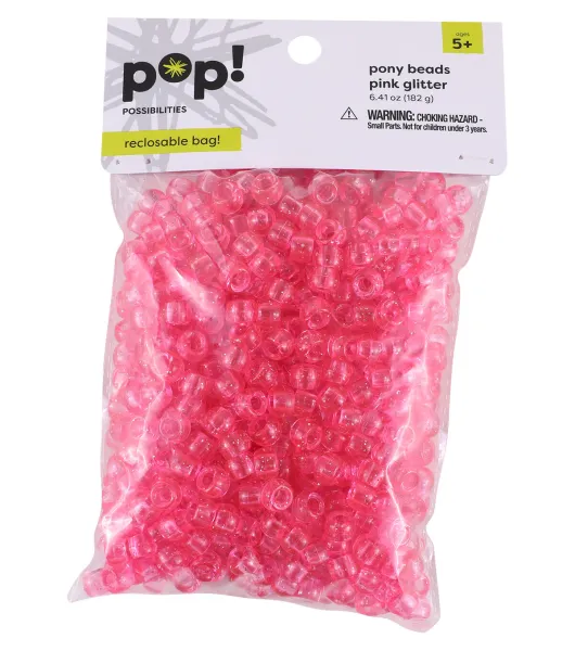 POP! Possibilities 9mm Metallic Pony Beads - Gold & Silver