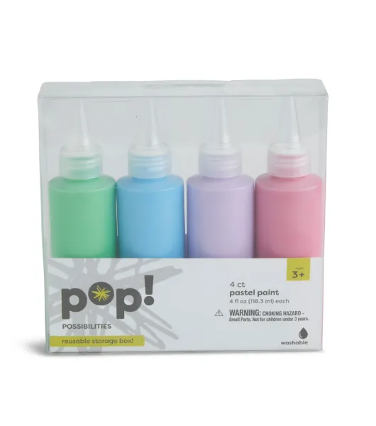 12 Colors Squeezable Tempera Brush Paint Set with Assorted Basic/ Neon/ Pastel Colors