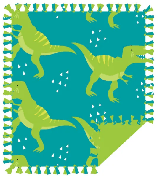 48 Wide Green T Rex Dinosaur No Sew Fleece Blanket JOANN