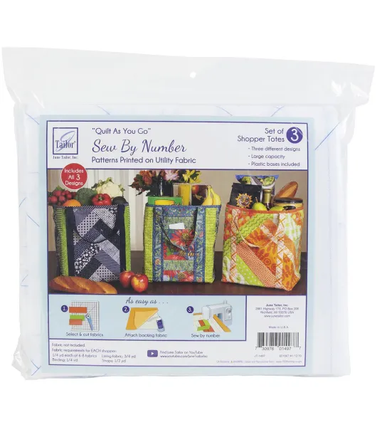 June Tailor Quilt As You Go Utility Shopper's Totes 3 Pkg by June Tailor