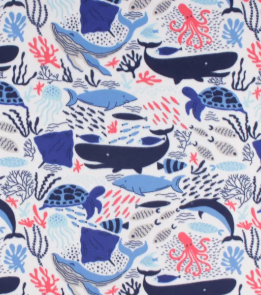 Sea Life Blizzard Fleece Fabric by Joann