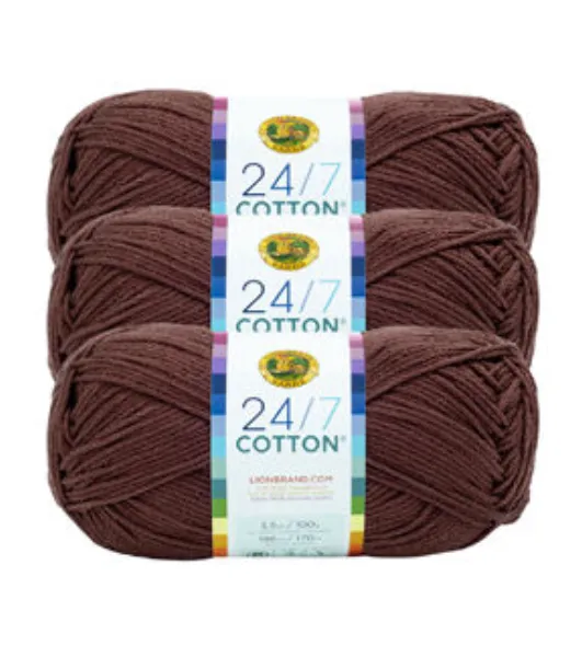 Mint Lion Brand Yarn, 24/7 Cotton Yarn Mint Color, Mercerized