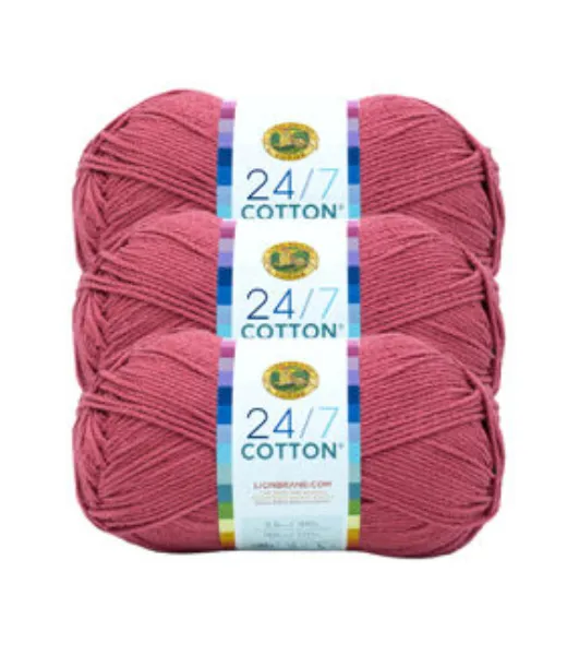 Lion Brand 24/7 Cotton Yarn-Purple  Cotton yarn, Yarn, Crochet hook sizes