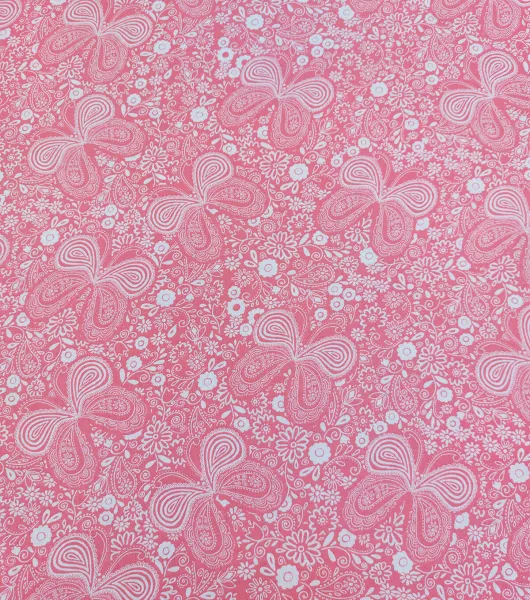 Butterflies & Floral on Pink Quilt Cotton Fabric by Keepsake Calico by Joann