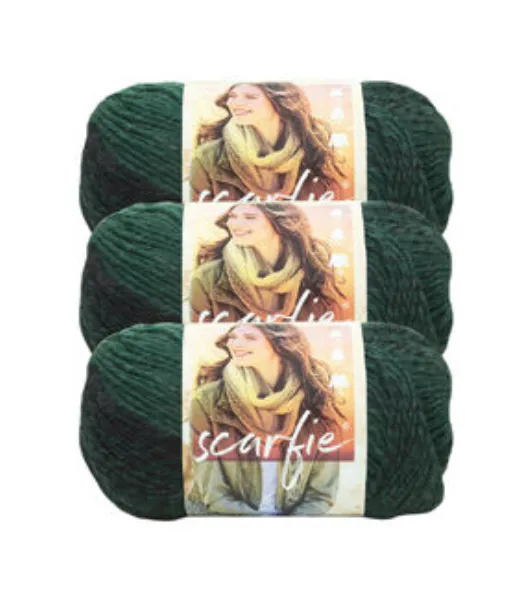 3 Pack) Lion Brand Yarn 826-249F Scarfie Yarn, Wine/Truffle