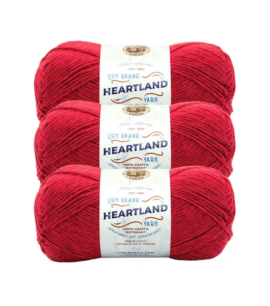 Lion Brand Yarn Heartland Haleakala Medium Acrylic Green Yarn 3 Pack 