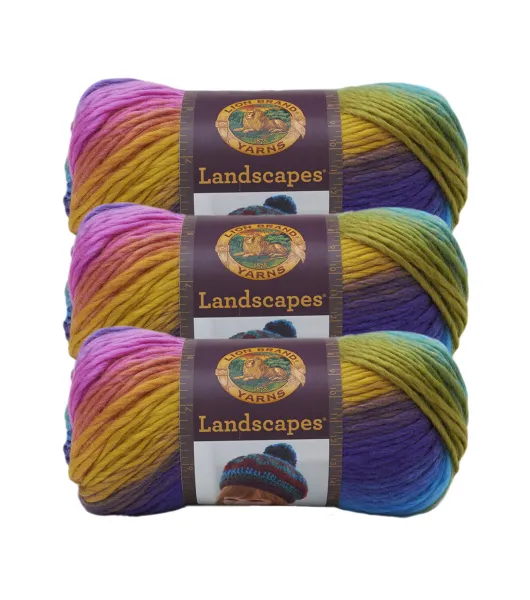 Lion Brand Yarn Summer Kiss Cherry I-Cord Medium Cotton, Polyester  Multi-color Yarn 3 Pack 