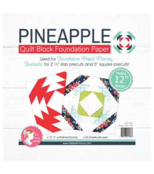 It's Sew Emma Quilt Block Foundation Paper 12'' Pineapple by It's Sew Emma