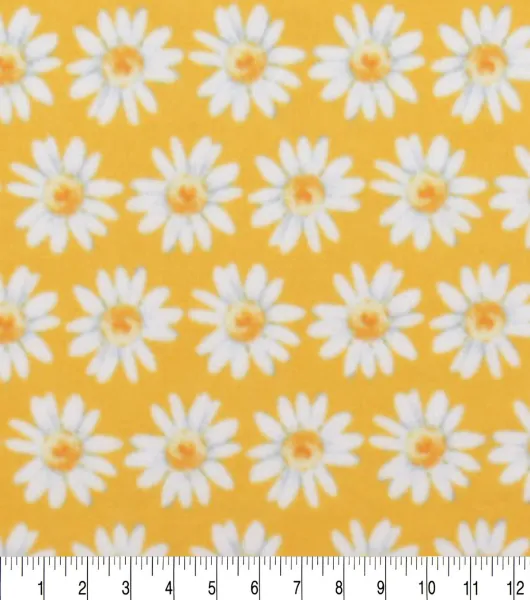 Daisy Yellow Anti-Pill Plush Fleece Fabric