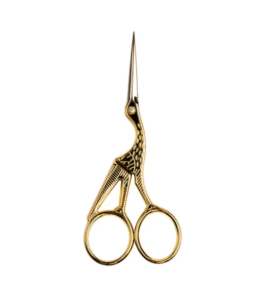 SINGER 4.5” Gold Stork Embroidery Scissors - Gold Plated by Singer