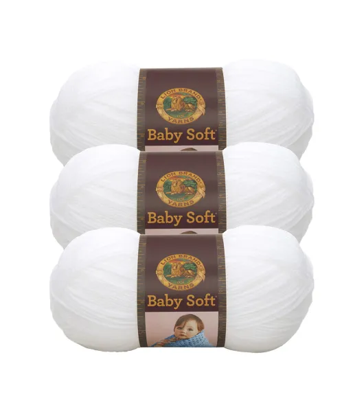 3 Pack) Lion Brand Yarn 920-105T Baby Soft Yarn, Little Boy Blue