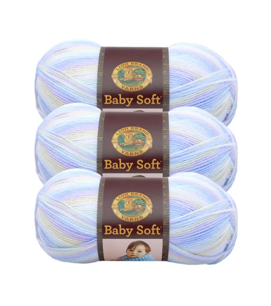  Lion Brand Yarn (1 Skein) Lion Brand Yarn Babysoft Baby Yarn  Yarn, Little Boy Blue Multicolor