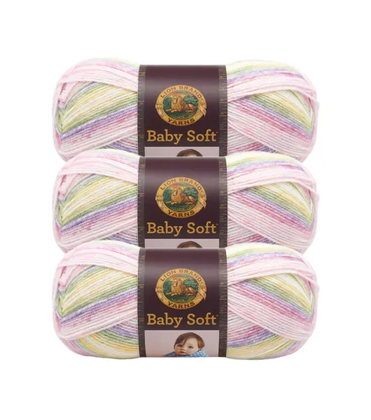 Lion Brand Baby Soft Parfait Print 920-220 (6-Skeins - Same Dye Lot) DK  Light Worsted #3 Acrylic Yarn for Crocheting and Knitting - Bundle with 1