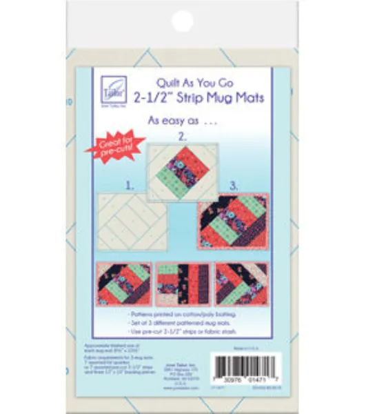 June Tailor Quilt As You Go 2.5'' Strip Mug Mats 3 Pkg Finished