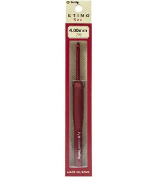 Tulip Etimo Red Crochet Hook W/ Cushion Grip-Size 7/4.00mm by Tulip