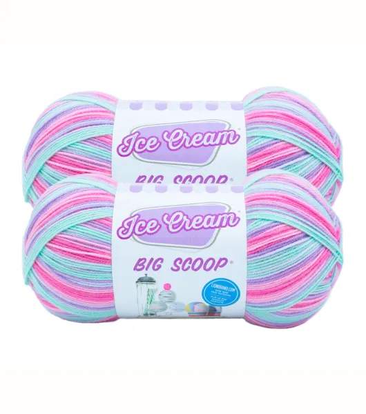 LION BRAND YARN REVIEW - Ice Cream Big Scoop: Completed Crochet