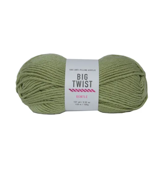 Big Twist Sage Green Bulky Gentle acrylic yarn- Crochet and Knit Craft  supplies