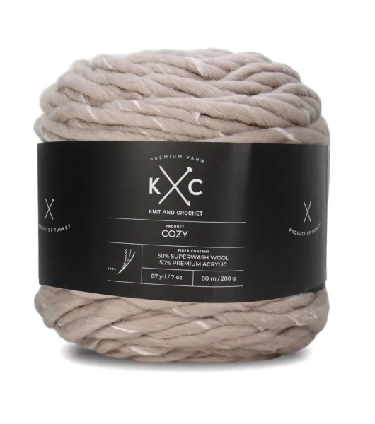 Super Bulky Wool Blend Cozy Fleck Yarn by K+C by K+C