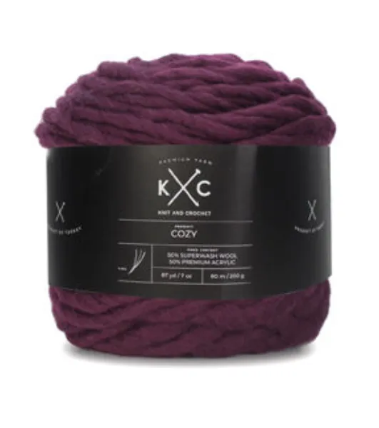 7oz Super Bulky Wool Blend 87.5ys Cozy Yarn by K+C by K+C