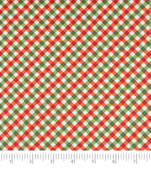 Red and White Tartan Cotton Fabric – Pound Fabrics