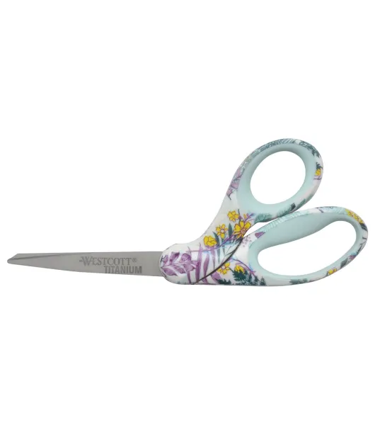 Westcott Titanium Bonded 8 Bent Scissors with Soft Grip Handles