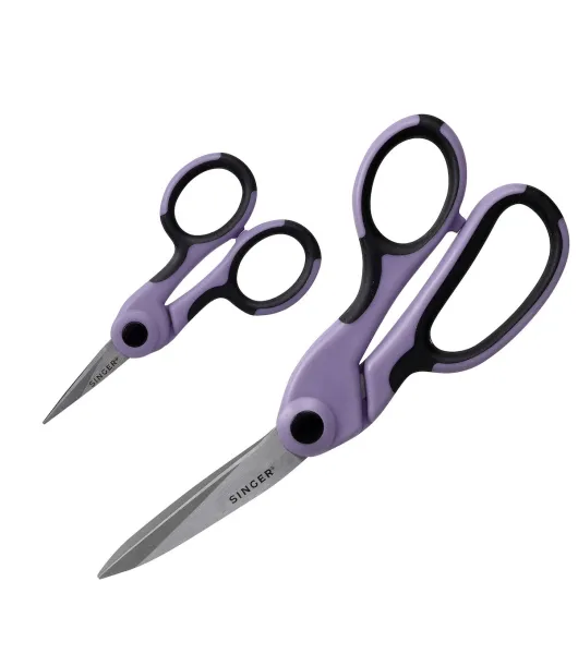 SINGER ProSeries Fabric Scissor and Craft Detail Scissor Set, Lilac, Set of  2 by Singer