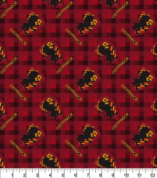 Harry Potter Gryffindor Plaid Patch Flannel Fabric by Joann