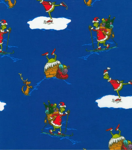 Robert Kaufman Grinch Snow Grinchmas Cotton Fabric by Robert Kaufman