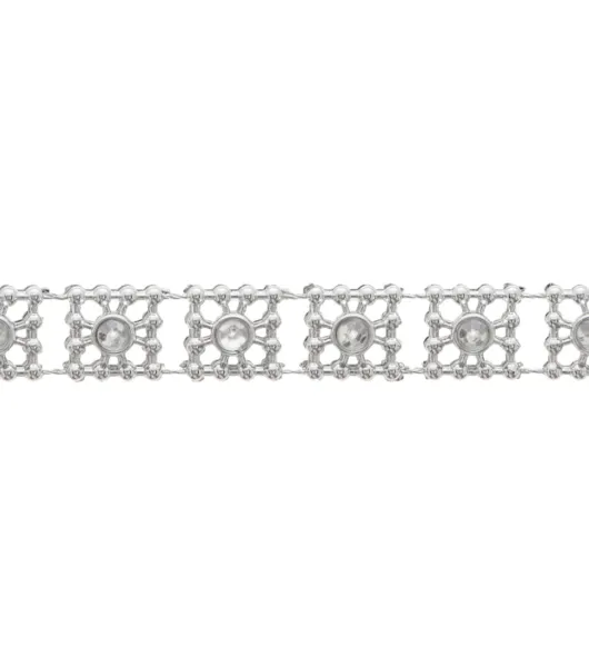 Simplicity Plastic Rhinestone Trim 0.38'' Silver by Simplicity