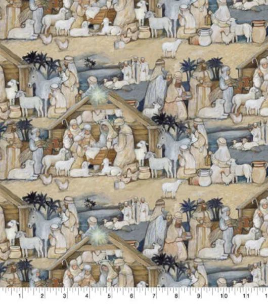 Susan Winget Nativity Scene Christmas Cotton Fabric