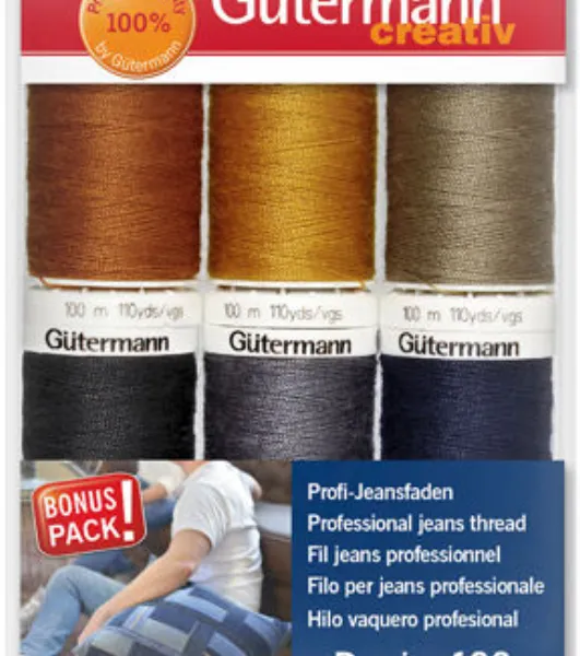 Gutermann Denim Sewing Thread Set of 6 by Gutermann