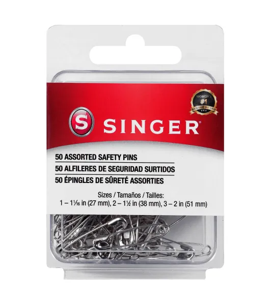 SINGER Assorted Sized Safety Pins, 50 Count by Singer