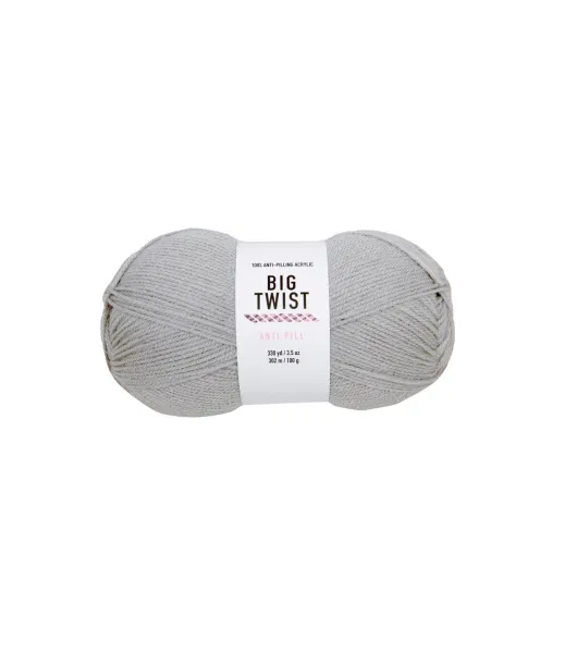 10pk Solid Soft Grey Medium Weight Acrylic 380yd Value Yarn by Big Twist by  Big Twist