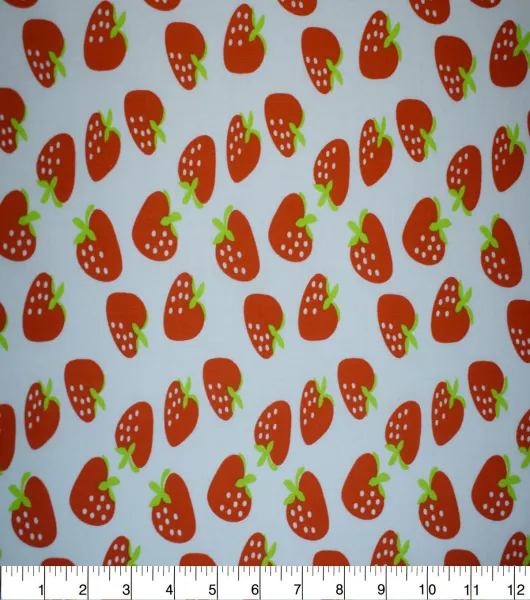 Strawberry Print Fabric: Red, Blue, and Green