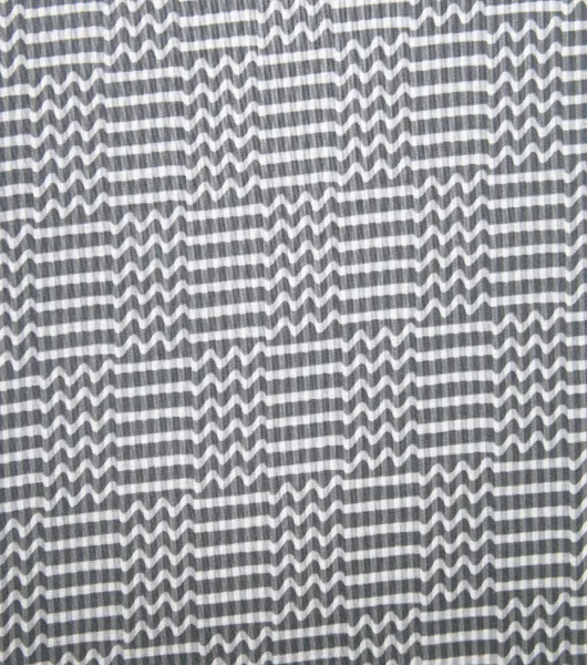 Wavy Black and White Checkerboard Fabric