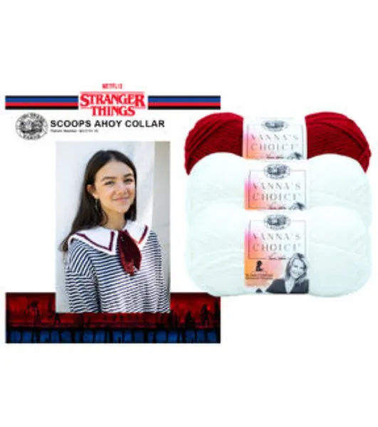 Lion Brand Stranger Things Yarn Scoops Ahoy Collar Ice Cream Parlor 3 Bundle  by Lion Brand