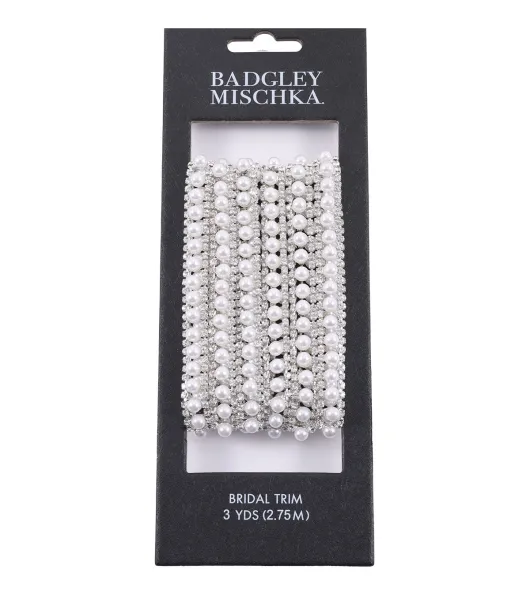 Badgley Mischka 3yd Linear Pearl Diamond Trim