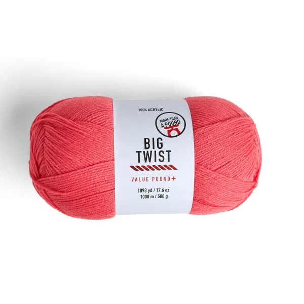 10pk Solid Pink Medium Weight Acrylic 380yd Value Yarn by Big Twist by Big  Twist