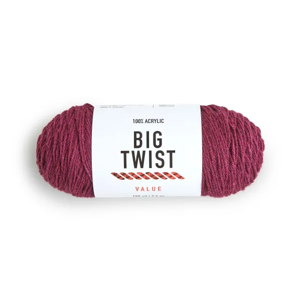 6oz Solid Medium Weight Acrylic 380yd Value Yarn by Big Twist by