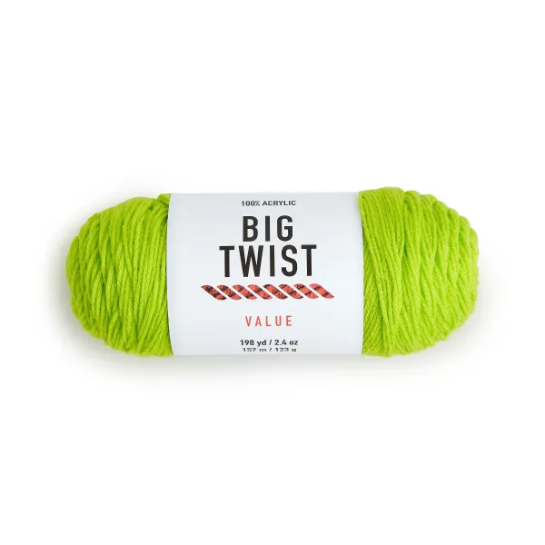 Big Twist Value Yarn White Acrylic Fibers 380 Yards Washable Solid Brand  New!