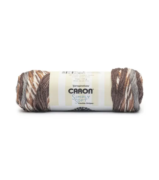 Caron 6oz Medium Weight Acrylic Simply Soft Freckles Stripe Yarn