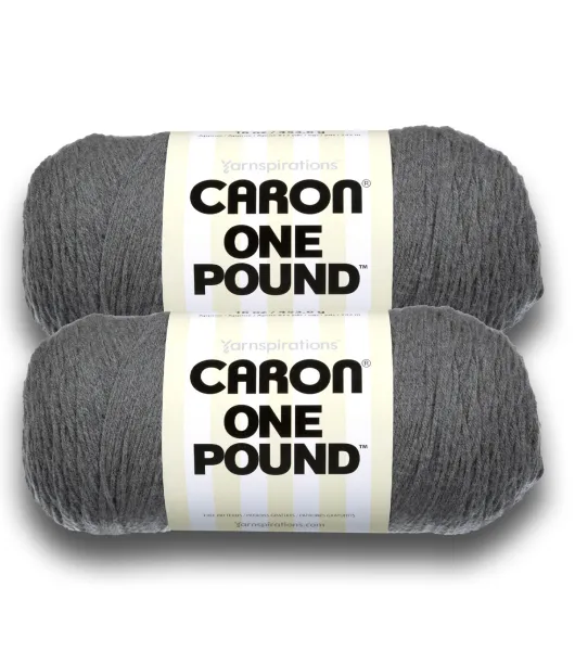 Caron One Pound Yarn, Medium Grey Mix