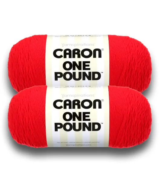 Caron One Pound Yarn - 2 Pack with Pattern Cards in Color (White)