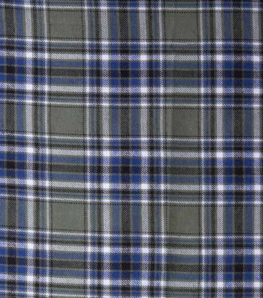 Green & Blue Tartan Plaid Brush Cotton Fabric